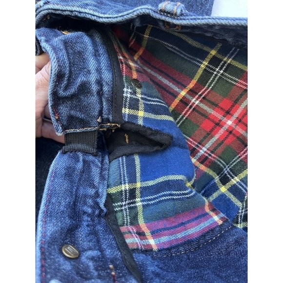 VTG 90s Lands End Womens 16 Blanket Lined Flannel Relaxed Baggy Jeans USA 32x28 - Picture 7 of 15